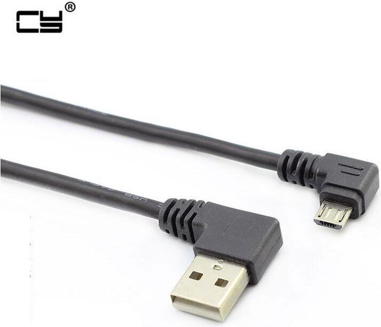 Male right angled USB2.0 turn to left micro USB 90 degree left angled micro USB turn to USB connector short cable 25cm