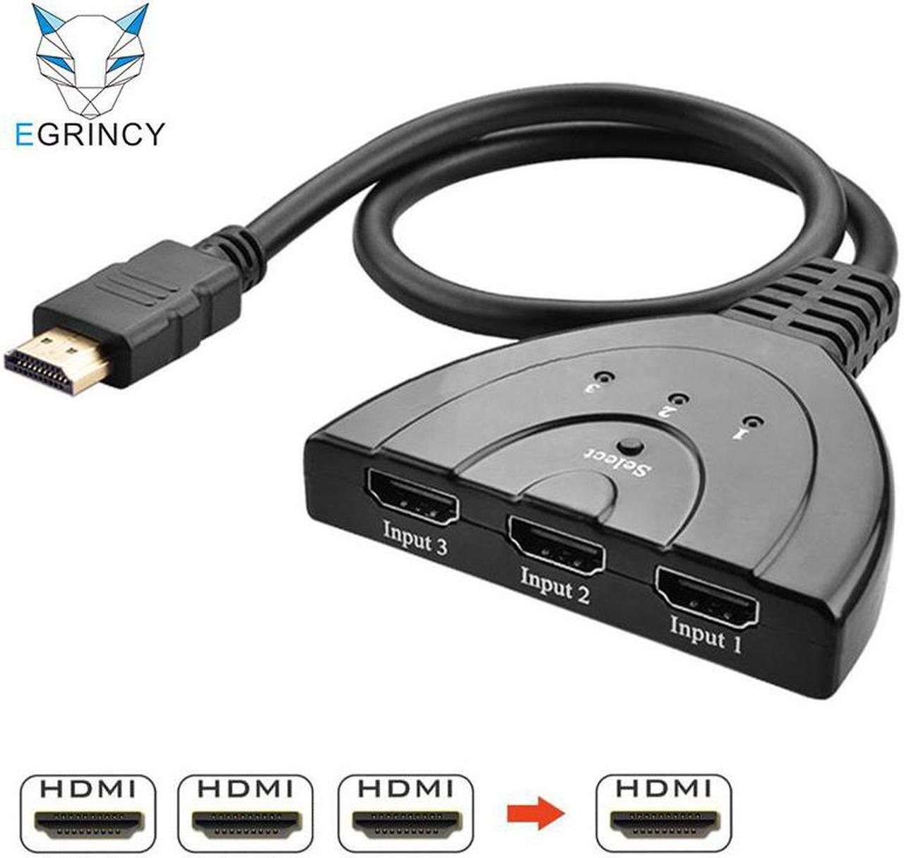 HDMI HUB 3 In 1 Port HDMI Switcher Adapter Cable HD1080P 3D HDMI Switch Splitter For PC TV HDTV DVD PS3/4 360 Xbox