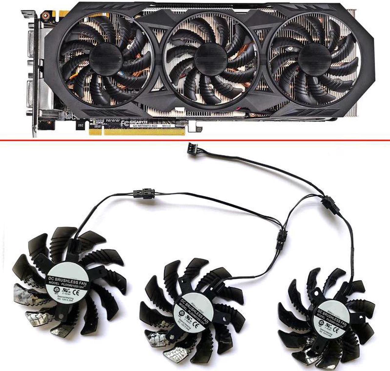 NEW 3PCS 78MM PLD08010S12H T128010SM 3PIN GTX970 GPU FAN For Gigabyte GV-N970WF3OC-4GD GTX970 Graphics Video card Cooling Fan