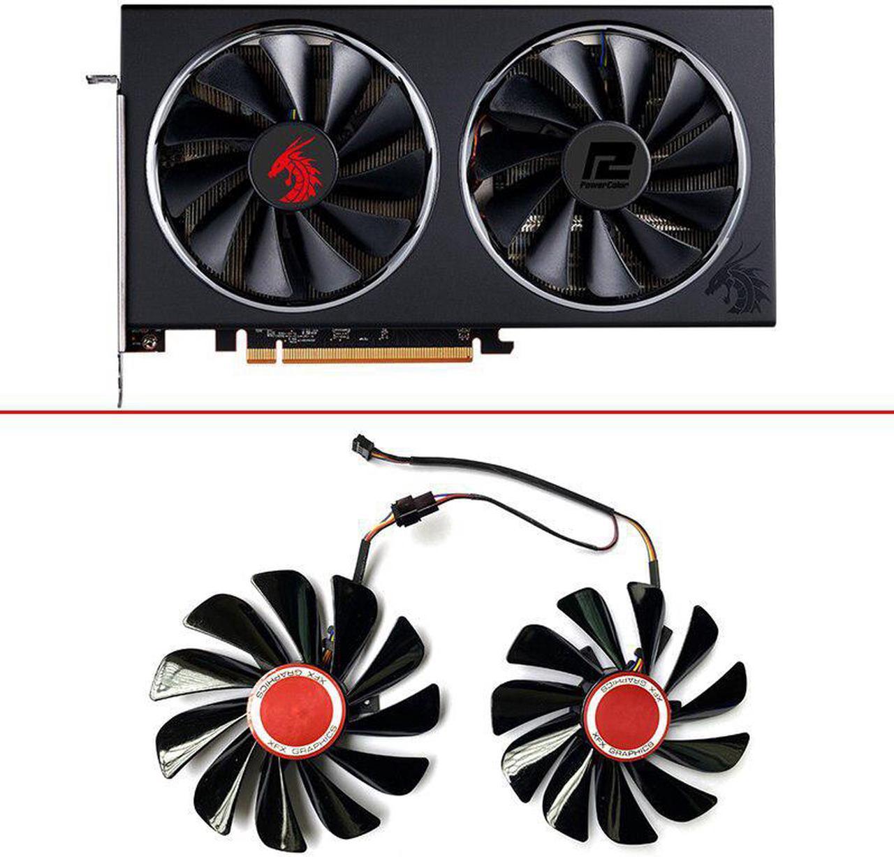 NEW 2PCS 95MM FDC10U12S9-C FC1010U12S 4PIN RX5700 Red Drago 5600 GPU Cooling Fan For Powercolor RX5700 XT 5600XT XFX RX580 Fans