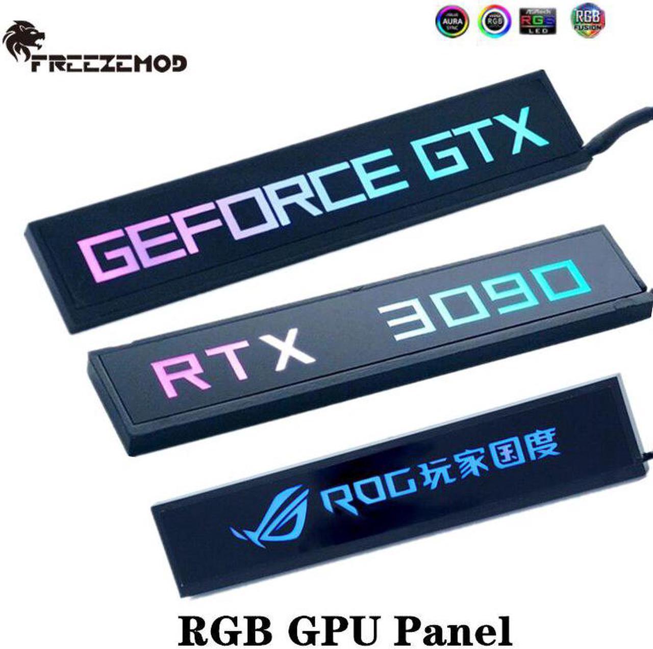 FREEZEMOD DIY RGB GPU Side Lighting Panel,Graphics Card Backplate,VGA Faith Light Board,Customizable PC Decoration 5V 3P/12V 4P