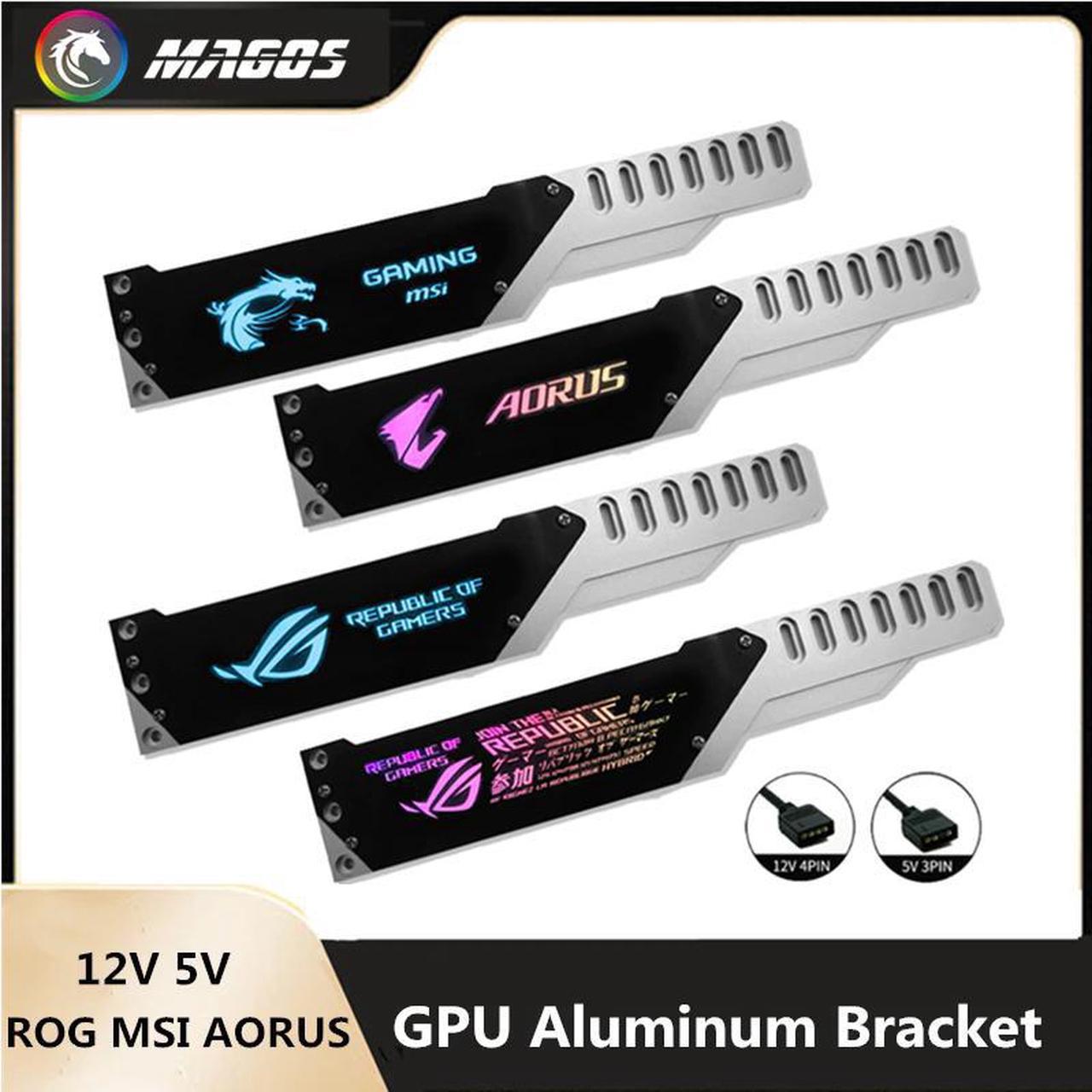 Video Card Support ARGB, Graphics Cards Holder RGB, GPU Bracket Aluminum,M/B Aura SYNC(For ASUS,MSI,GIGA,ROG)