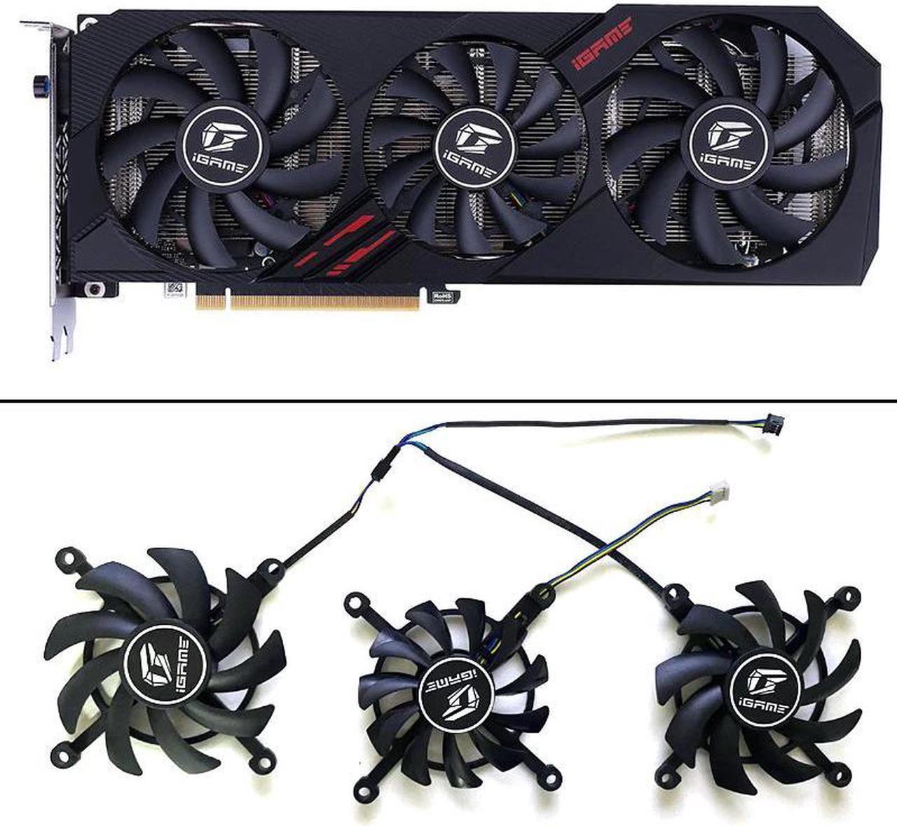 3pcs 85mm 75mm 4pin iGame RTX 2060 GPU FAN For Colorful GTX 1660 RTX 2060 ultra oc Graphics card fan replacement Cooling Fans