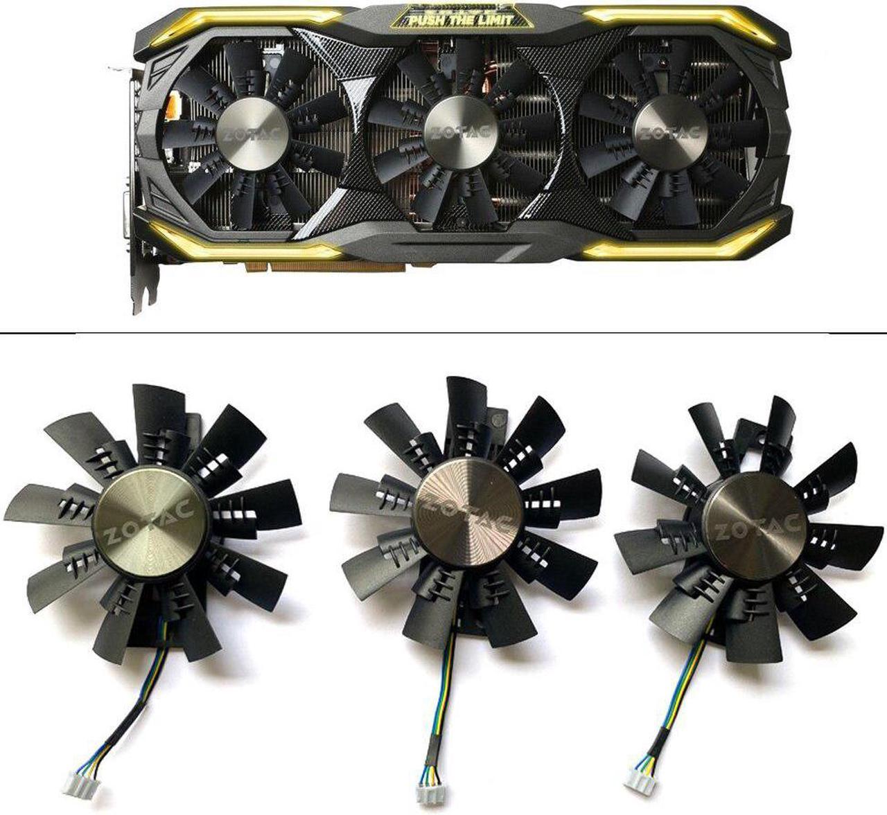 3pcs GA92S2U 0.46A 4PIN For ZOTAC GeForce GTX 1080 1070 Ti AMP Extreme Graphic Card Cooling Fan GPU GTX1070 GTX1080 Cooler Fans