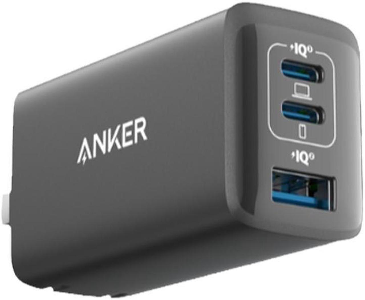 Anker 535 Fast Charger GaNPrime 65W PPS 3-Port Fast Compact Foldable Wall Charger for MacBook Pro/Air, Galaxy S20/S10, Dell XP