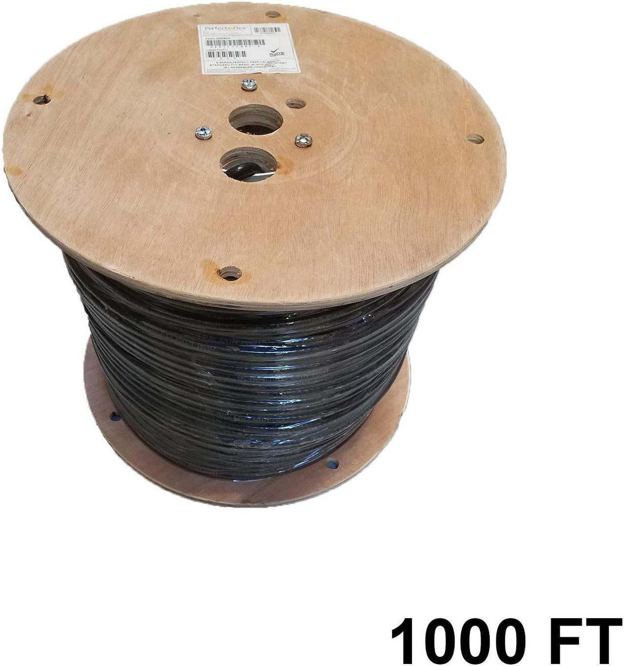 1000 FT PPC CATV RG6 Cable Satellite Black Coaxial 3GHz P6ET77VMRF Perfect Flex