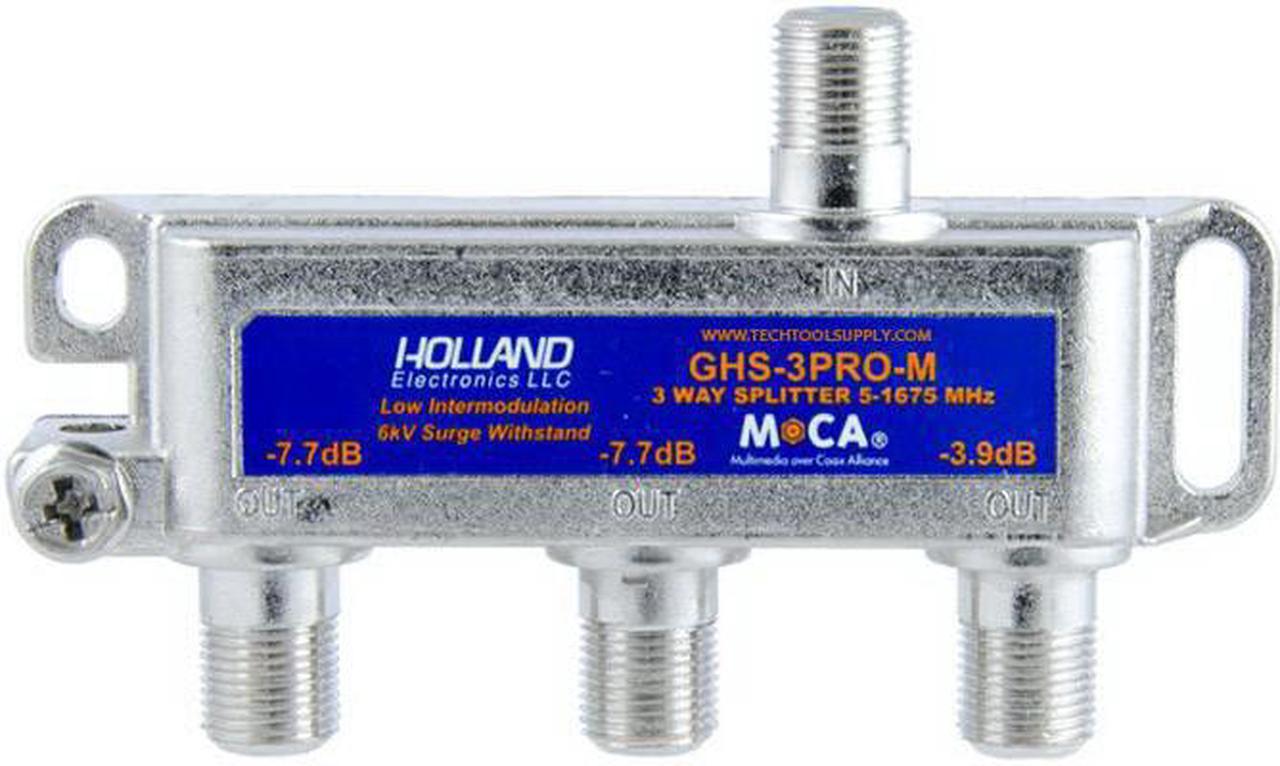 Holland Electronics 3-Way Splitter MoCA Compliant 5-1675Mhz GHS-3PRO-M