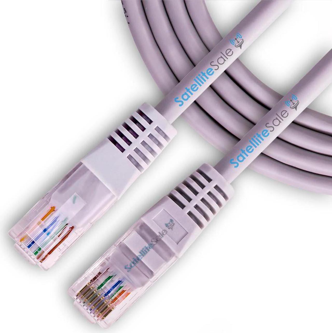 SatelliteSale RJ45 Cat-5e Network Ethernet UTP 4 Path Internet Cable 100 MHz 1000 Mbps Universal Wire Gray Cord 6 feet