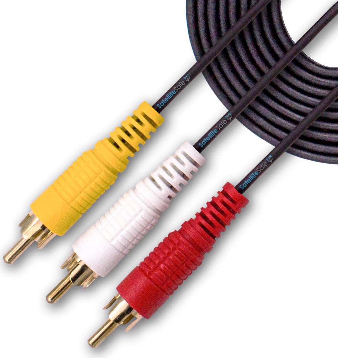 100 FT Premium 3 RCA Composite Male to Male Audio Video AV Cable VCR DVD FREE SHIP