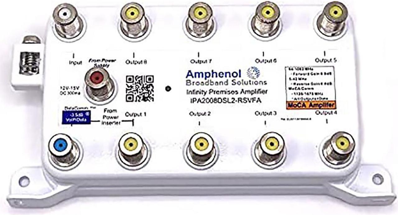 Amphenol TV Antenna Amplifier Signal Booster MOCA Coax IPA2008DSL2-RSVFA