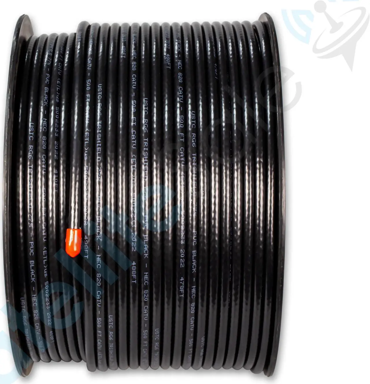 Alt view image 2 of 6 - SatelliteSale RG-6 Trishield NEC 820 CATV HFC Coaxial Cable PVC Black 500 feet