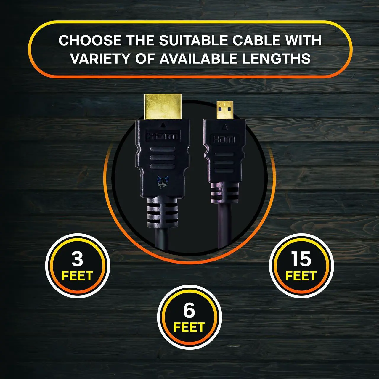 Alt view image 4 of 6 - SatelliteSale Digital 1.4 Micro HDMI to HDMI Cable Universal Wire 4K/30Hz 10.2Gbps PVC 2160p Black Cord 6 feet