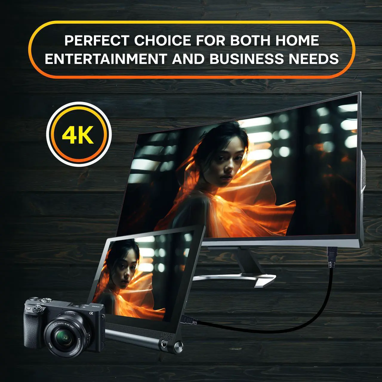 Alt view image 6 of 6 - SatelliteSale Digital 1.4 Micro HDMI to HDMI Cable Universal Wire 4K/30Hz 10.2Gbps PVC 2160p Black Cord 6 feet