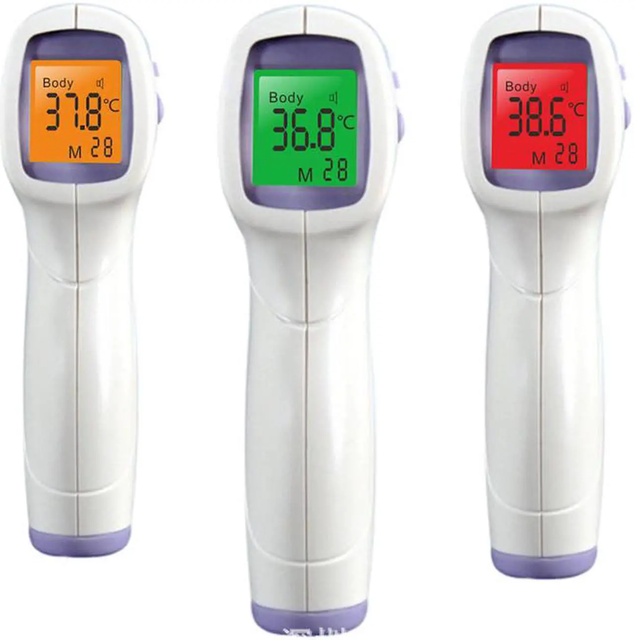 Alt view image 4 of 7 - Multi-function Infrared Forehead Body Thermometer Adult Baby Digital Thermometer Gun Fever Non-contact Body Temperature Measurement Meter 3 Colors Backlight Fever Meter
