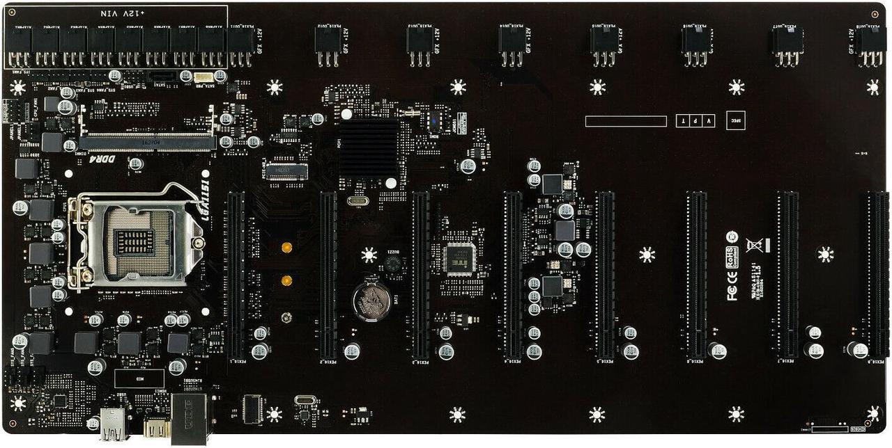 Alt view image 6 of 6 - Biostar TB360-BTC D+ LGA1151 SODIMM DDR4 8 GPU Support GPU ATX Motherboard for Cryptocurrency Mining (BTC)