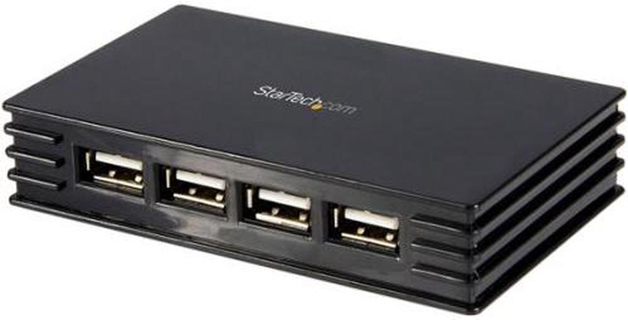 StarTech.com ST4202USB 4 Port Compact Black USB 2.0 Hub - 4-Port USB Hub - Portable USB 2.0 Hub - Includes Optional Power Adapter