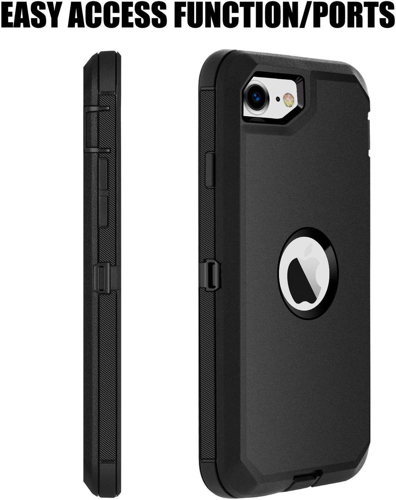 Alt view image 5 of 6 - AICase for iPhone SE 2020 Case, Drop Protection Full Body Rugged Heavy Duty Case Built-in Screen Protector, Shockproof/Drop/Dust Proof 3-Layer Protective Durable Cover for Apple iPhone SE [2nd Gen]