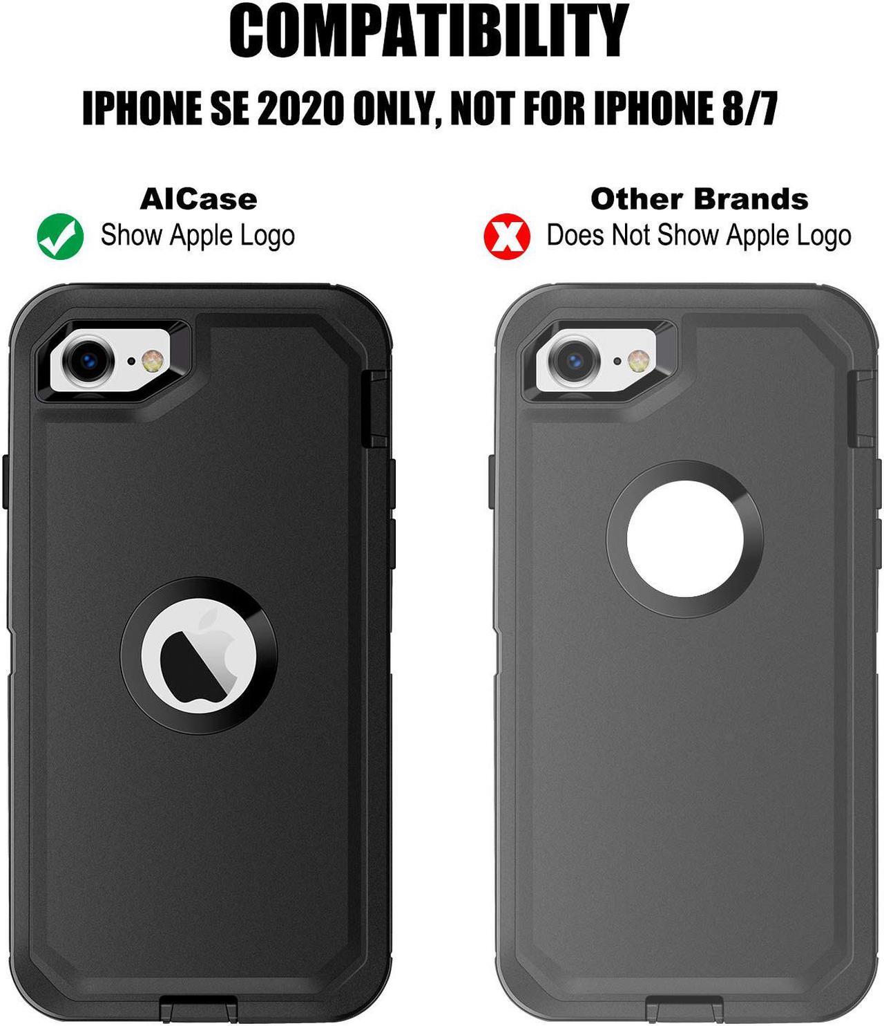 Main image of AICase for iPhone SE 2020 Case, Drop Protection Full Body Rugged Heavy Duty Case Built-in Screen Protector, Shockproof/Drop/Dust Proof 3-Layer Protective Durable Cover for Apple iPhone SE [2nd Gen]