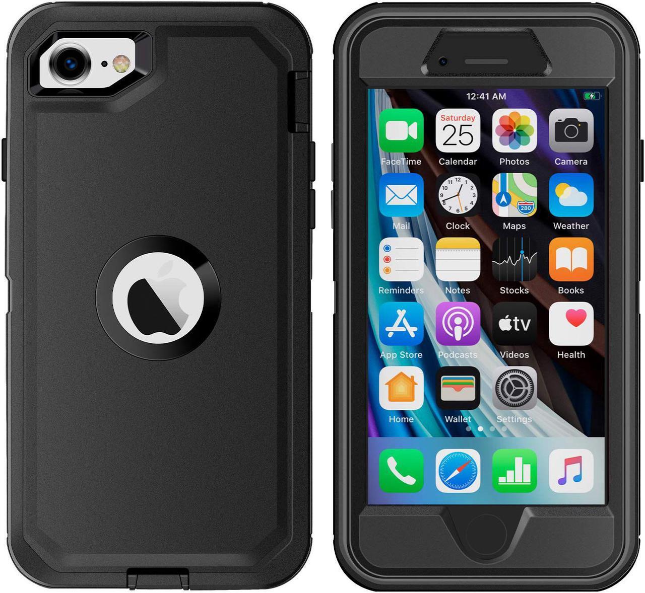 Alt view image 6 of 6 - AICase for iPhone SE 2020 Case, Drop Protection Full Body Rugged Heavy Duty Case Built-in Screen Protector, Shockproof/Drop/Dust Proof 3-Layer Protective Durable Cover for Apple iPhone SE [2nd Gen]