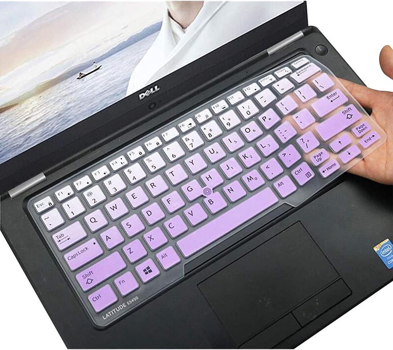 Main image of Dell Latitude Keyboard Cover for Dell Latitude E7450 E7470 E5470 E7480 E5450 5480 5490 7490, Dell 3340 E3340 Laptop Silicone Keyboard Skin Keyboard Protector, Gradual Purple (US Layout, with Pointing)
