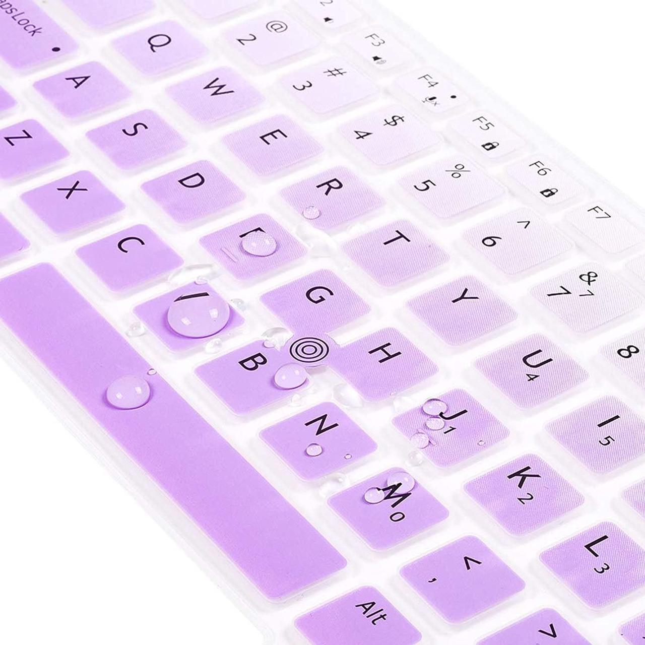 Alt view image 3 of 6 - Dell Latitude Keyboard Cover for Dell Latitude E7450 E7470 E5470 E7480 E5450 5480 5490 7490, Dell 3340 E3340 Laptop Silicone Keyboard Skin Keyboard Protector, Gradual Purple (US Layout, with Pointing)