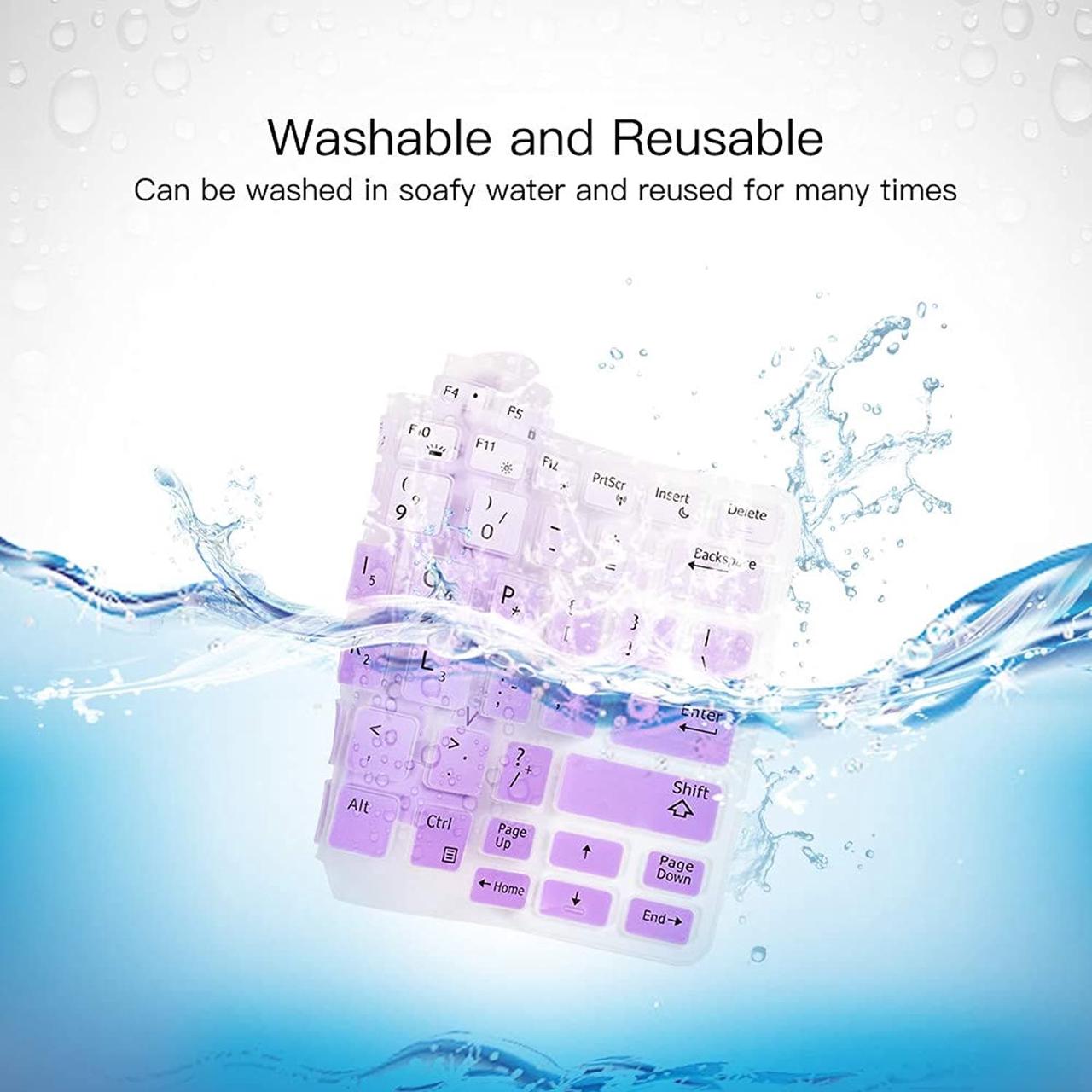 Alt view image 6 of 6 - Dell Latitude Keyboard Cover for Dell Latitude E7450 E7470 E5470 E7480 E5450 5480 5490 7490, Dell 3340 E3340 Laptop Silicone Keyboard Skin Keyboard Protector, Gradual Purple (US Layout, with Pointing)