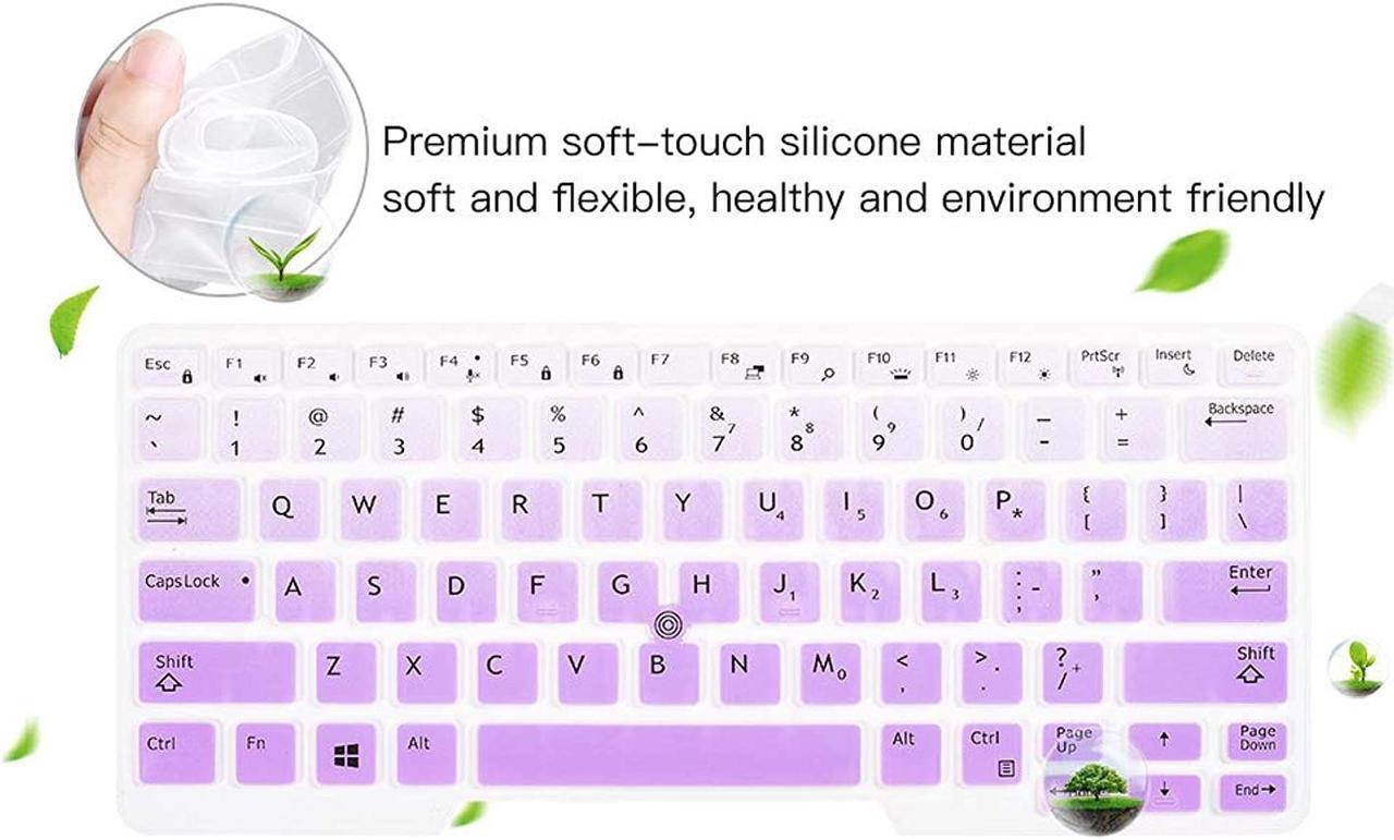 Alt view image 4 of 6 - Dell Latitude Keyboard Cover for Dell Latitude E7450 E7470 E5470 E7480 E5450 5480 5490 7490, Dell 3340 E3340 Laptop Silicone Keyboard Skin Keyboard Protector, Gradual Purple (US Layout, with Pointing)