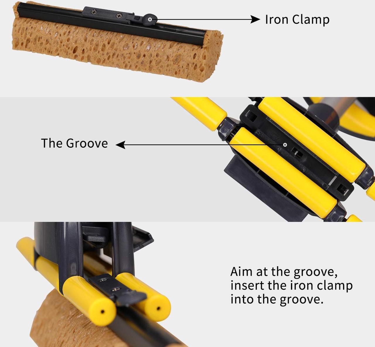 Alt view image 5 of 7 - Yocada Sponge Mop Replacement Refill Head Home Commercial Use Tile Floor Bathroom Garage Cleaning Easily Dry Wringing