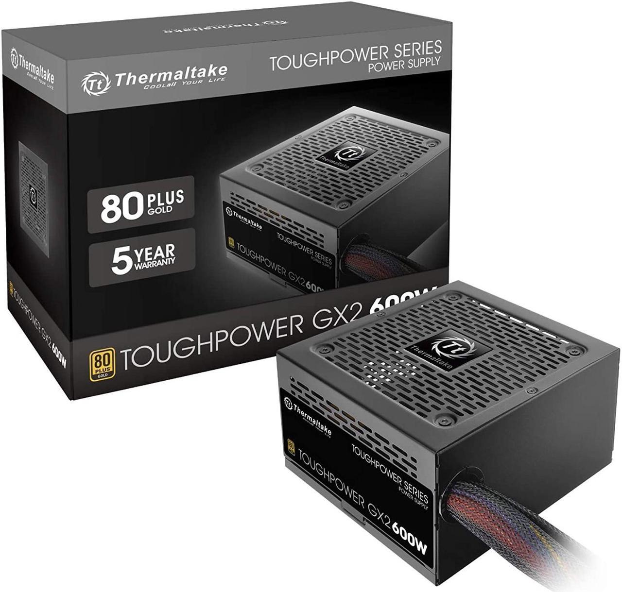 Main image of Thermaltake Toughpower GX2 80+ Gold 600W SLI/Crossfire Ready Continuous Power ATX 12V V2.4/EPS V2.92 Non Modular Power Supply 5 Year PS-TPD-0600NNFAGU-2