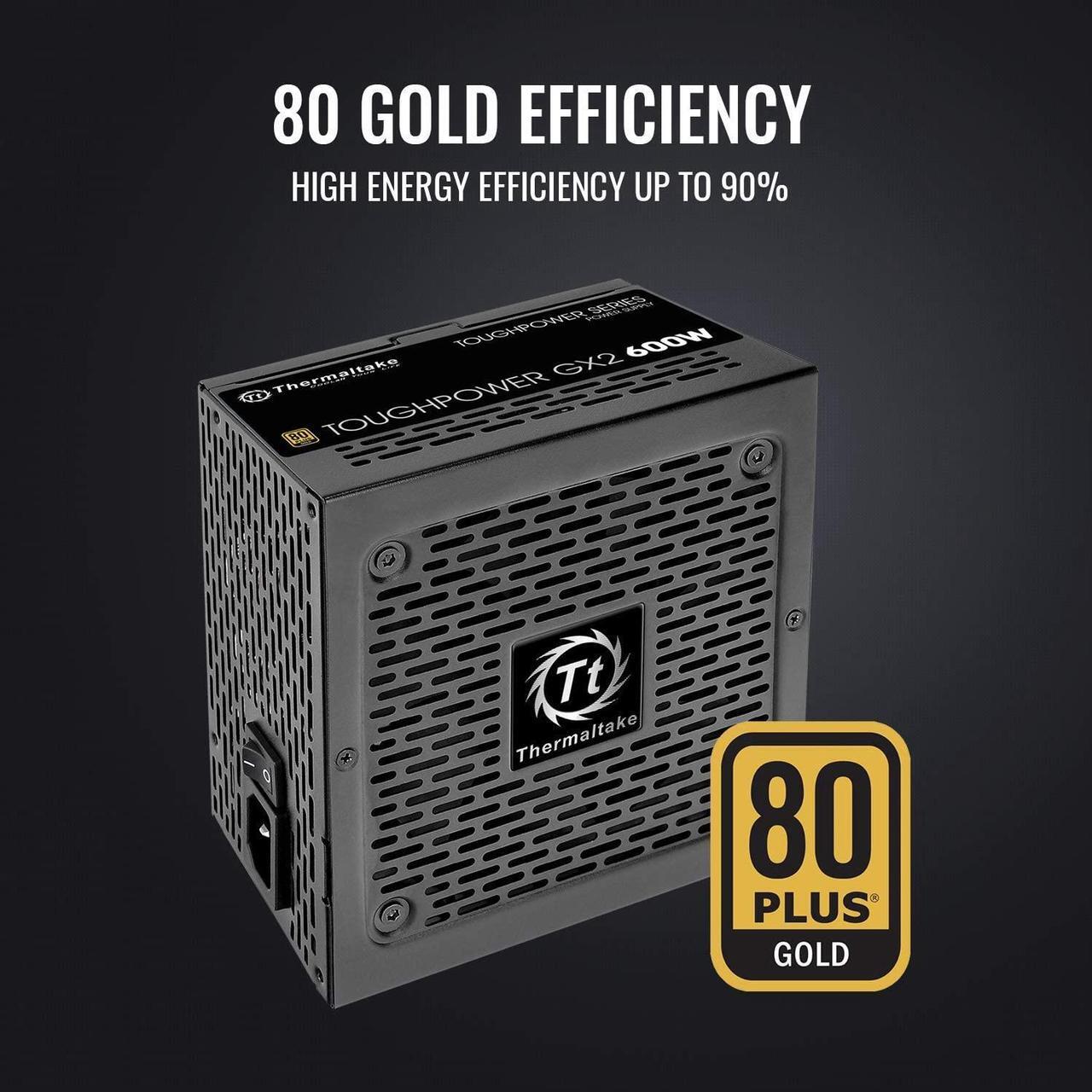 Alt view image 2 of 7 - Thermaltake Toughpower GX2 80+ Gold 600W SLI/Crossfire Ready Continuous Power ATX 12V V2.4/EPS V2.92 Non Modular Power Supply 5 Year PS-TPD-0600NNFAGU-2