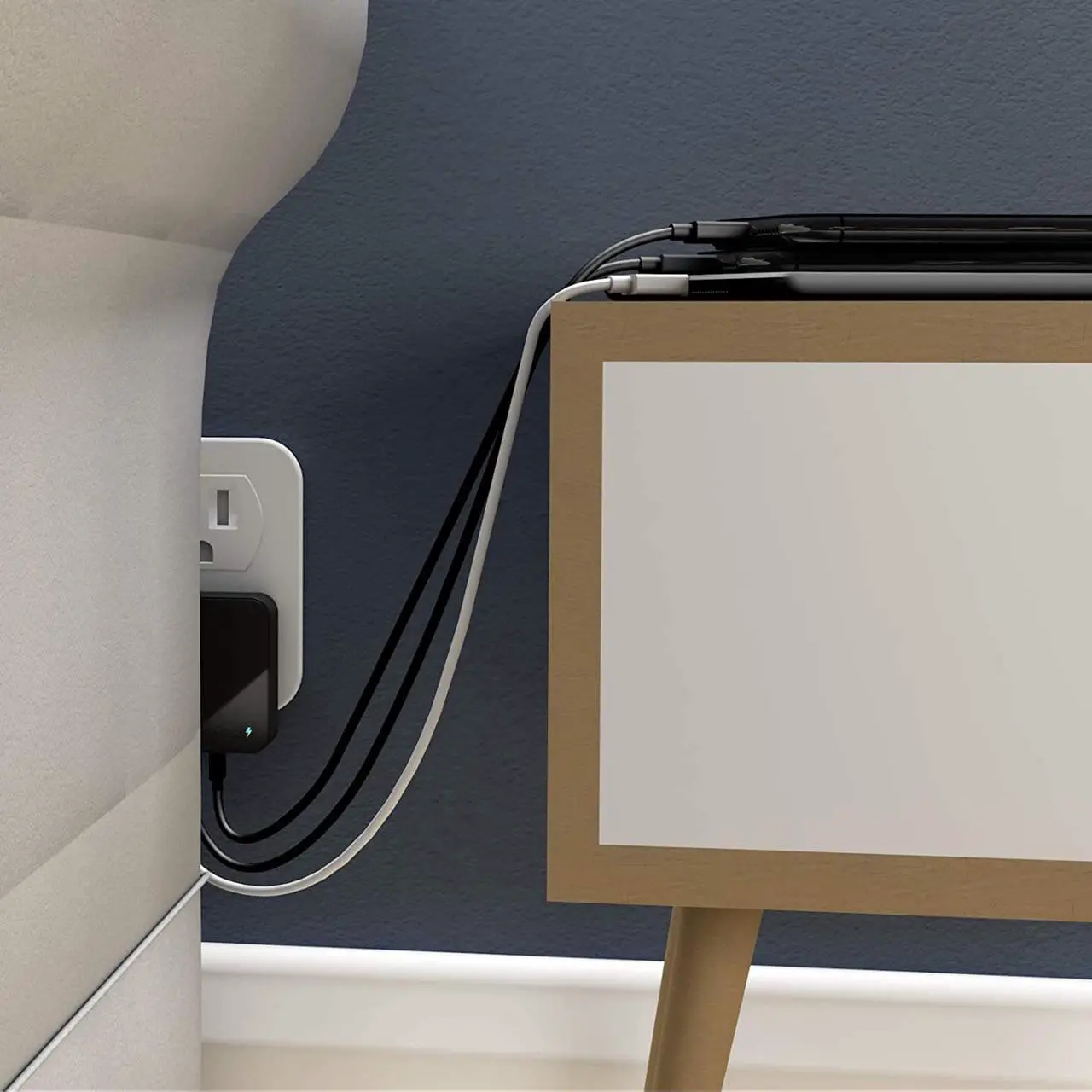 Alt view image 6 of 7 - Nekmit USB C Charger, Thin Flat 42W 4-Port Wall Charger with One 18W Power Delivery PD 3.0 and 3 USB Port for iPad Pro, iPhone 11/ Pro/Max/XS/Max/XR/X, Pixel, Galaxy and More