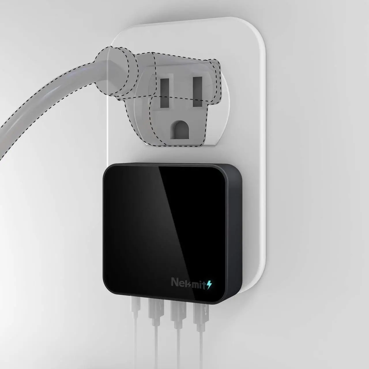 Alt view image 7 of 7 - Nekmit USB C Charger, Thin Flat 42W 4-Port Wall Charger with One 18W Power Delivery PD 3.0 and 3 USB Port for iPad Pro, iPhone 11/ Pro/Max/XS/Max/XR/X, Pixel, Galaxy and More