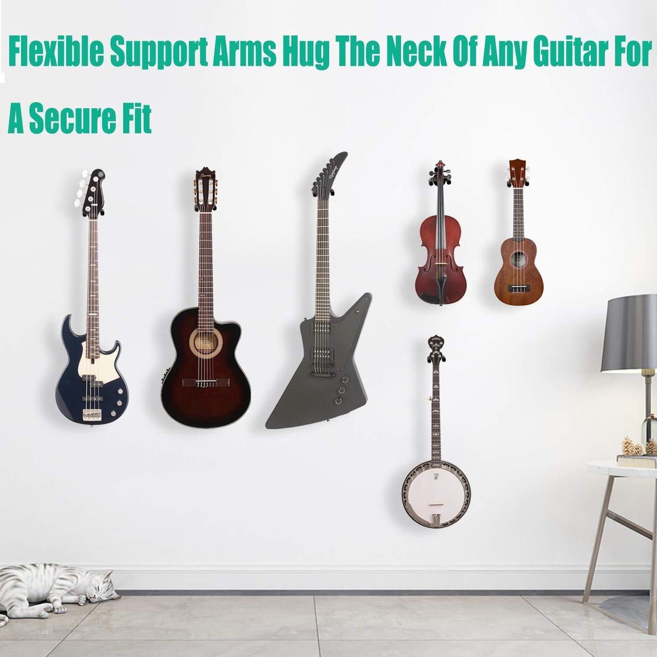 Alt view image 5 of 6 - Ukulele Wall Mount Hanger Stand Holder for Ukulele Violin Mandolin Banjo Guitars Wall Hangers Hooks Stands