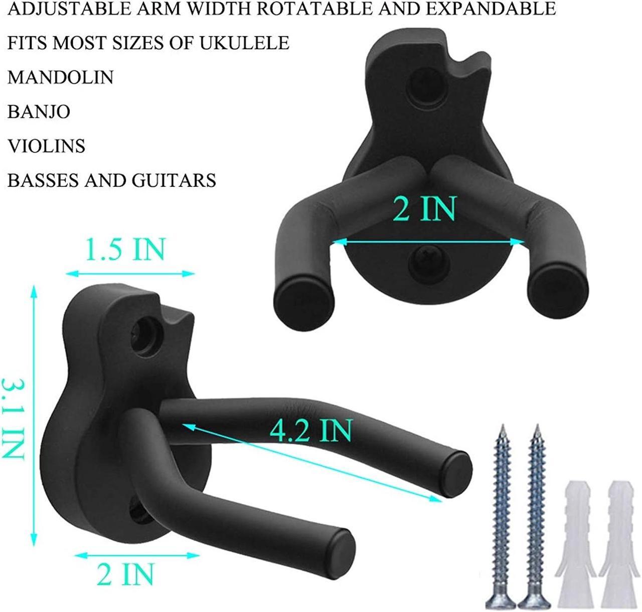 Alt view image 3 of 6 - Ukulele Wall Mount Hanger Stand Holder for Ukulele Violin Mandolin Banjo Guitars Wall Hangers Hooks Stands