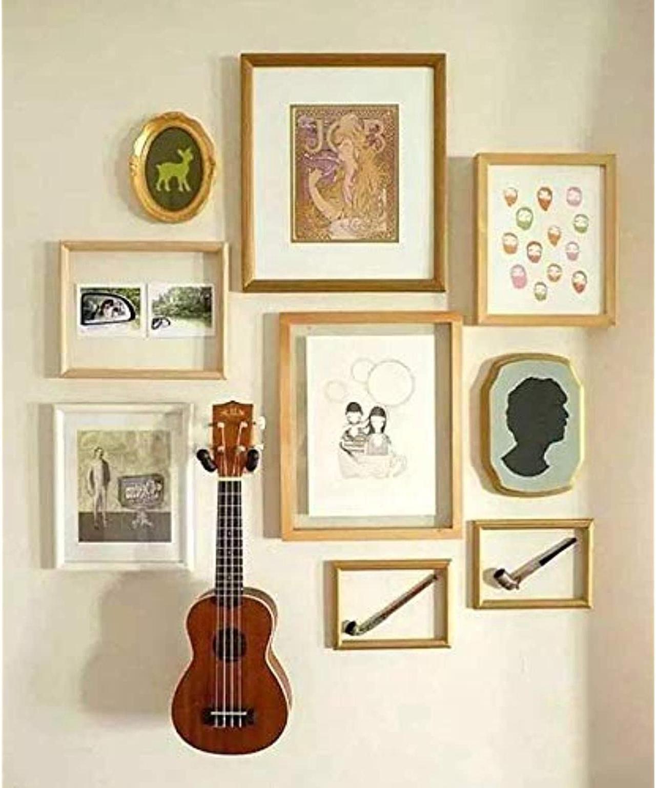 Alt view image 4 of 6 - Ukulele Wall Mount Hanger Stand Holder for Ukulele Violin Mandolin Banjo Guitars Wall Hangers Hooks Stands
