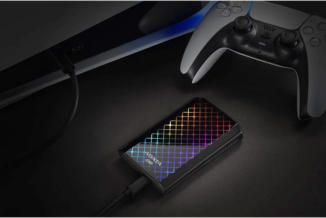 Alt view image 8 of 20 - ADATA RGB SE900 512GB USB3.2 Gen2x2 Type-C Super Fast Transfer up to 2000/MB/s Gaming and Personal External SSD (ASE900G-512GU32G2-CBK)