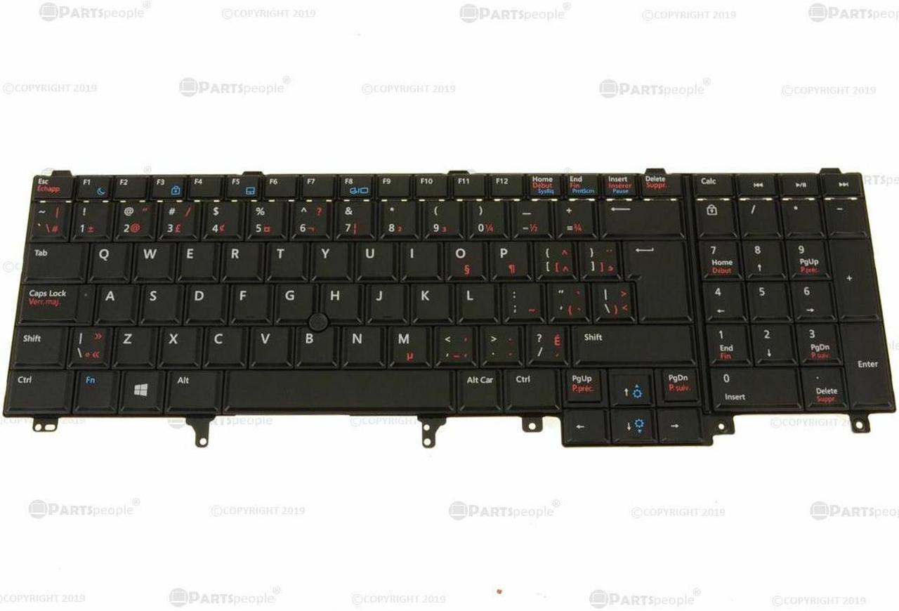 Alt view image 4 of 6 - New French English Dell OEM Precision M6800 Laptop Keyboard Non-Backlit DP0HM