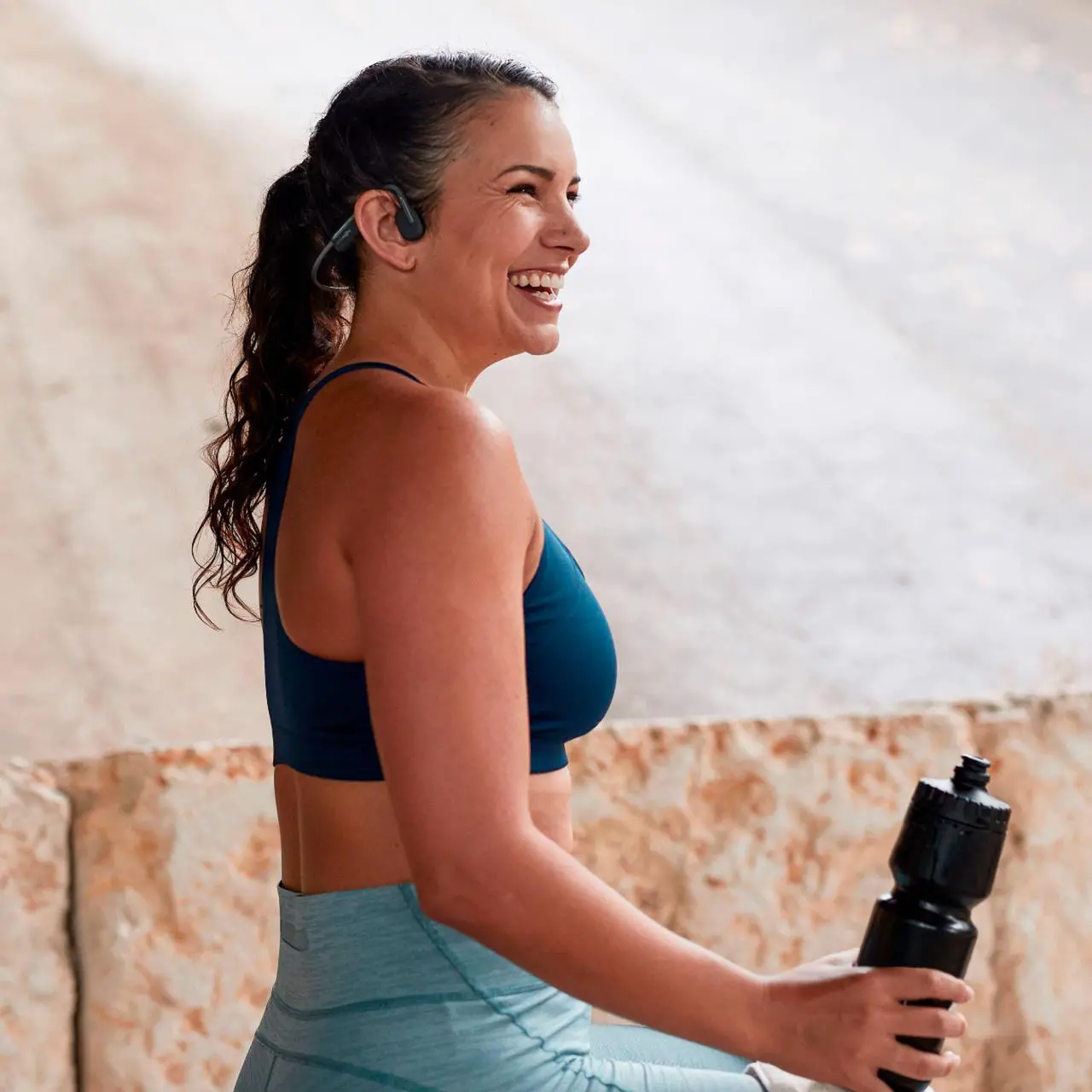 Alt view image 6 of 10 - Aftershokz OpenMove Open-Ear Wireless Headphones (Slate Grey)