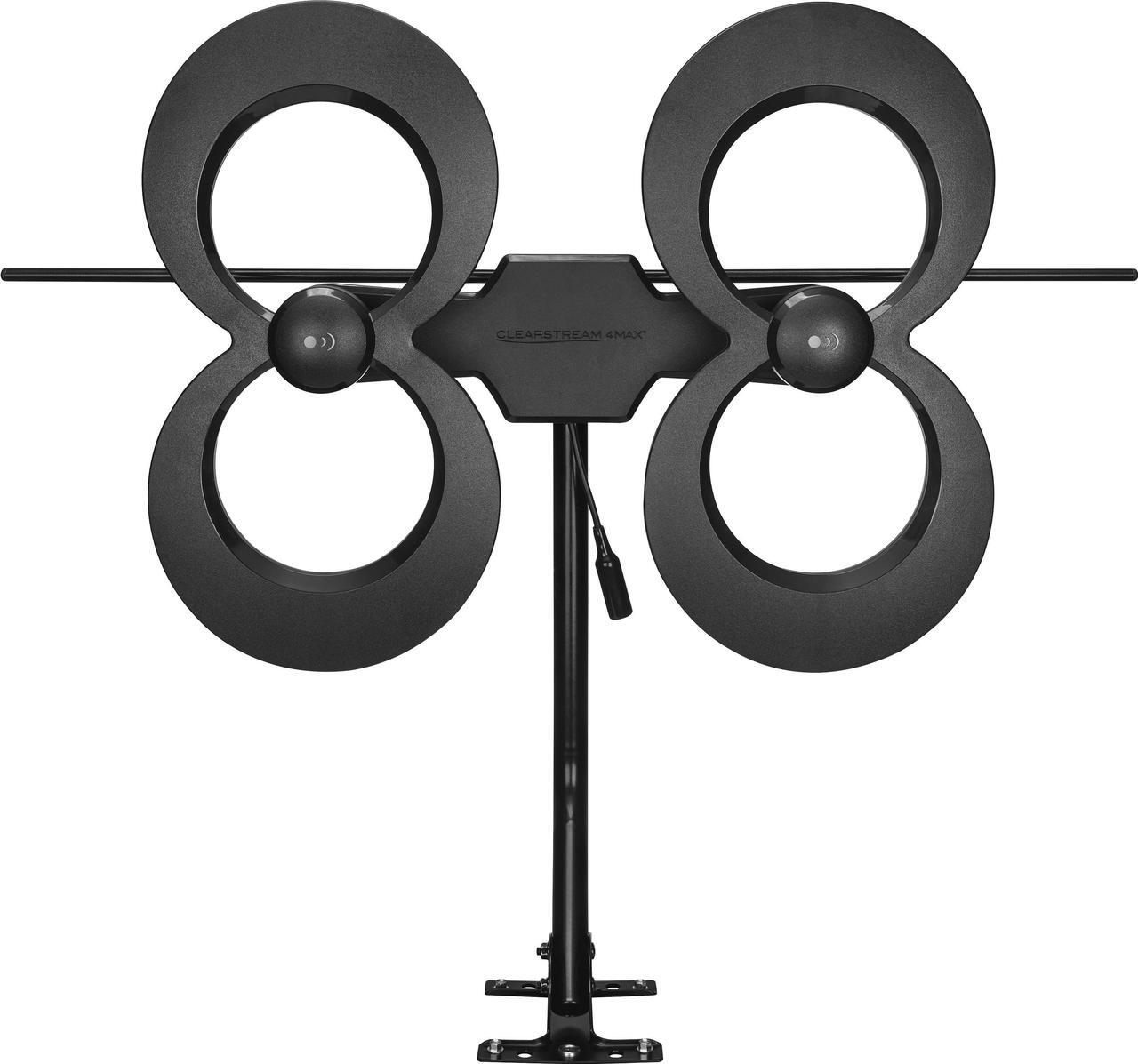Alt view image 2 of 9 - antennas direct clearstream 4max tv antenna, 70+ mile range, uhf/vhf, multi-directional, indoor, attic, outdoor, mast w/pivoting base/hardware/adjustable clamp/sealing pads, 4k ready, black - c4mvj