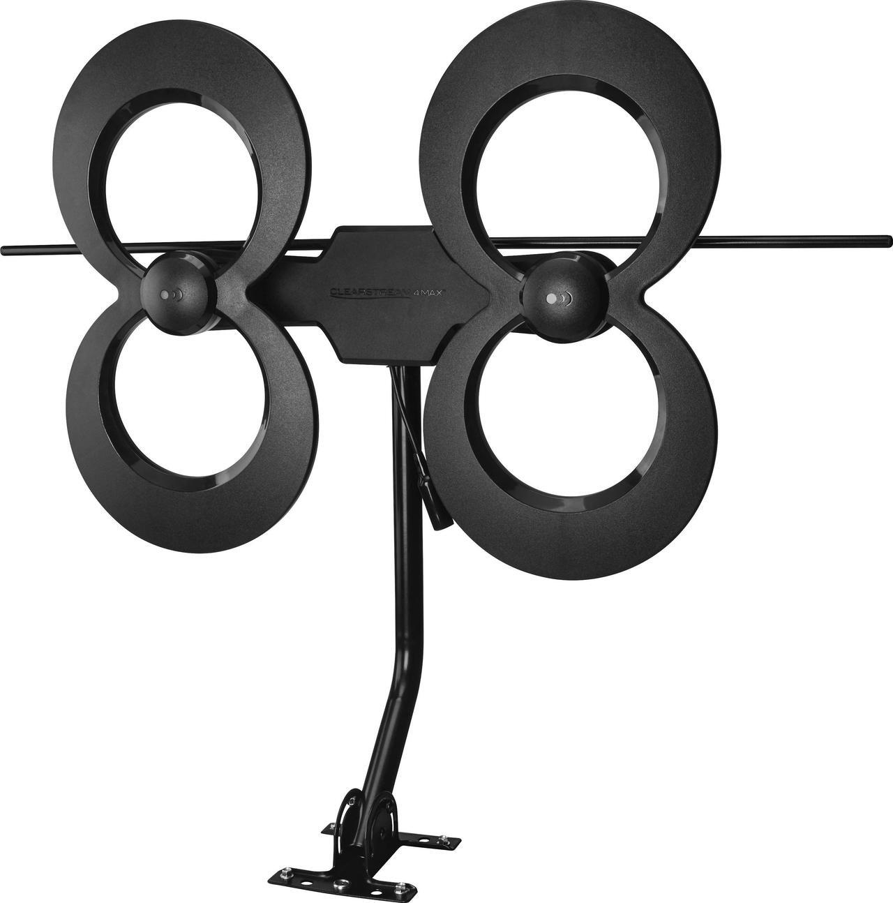 Alt view image 7 of 9 - antennas direct clearstream 4max tv antenna, 70+ mile range, uhf/vhf, multi-directional, indoor, attic, outdoor, mast w/pivoting base/hardware/adjustable clamp/sealing pads, 4k ready, black - c4mvj