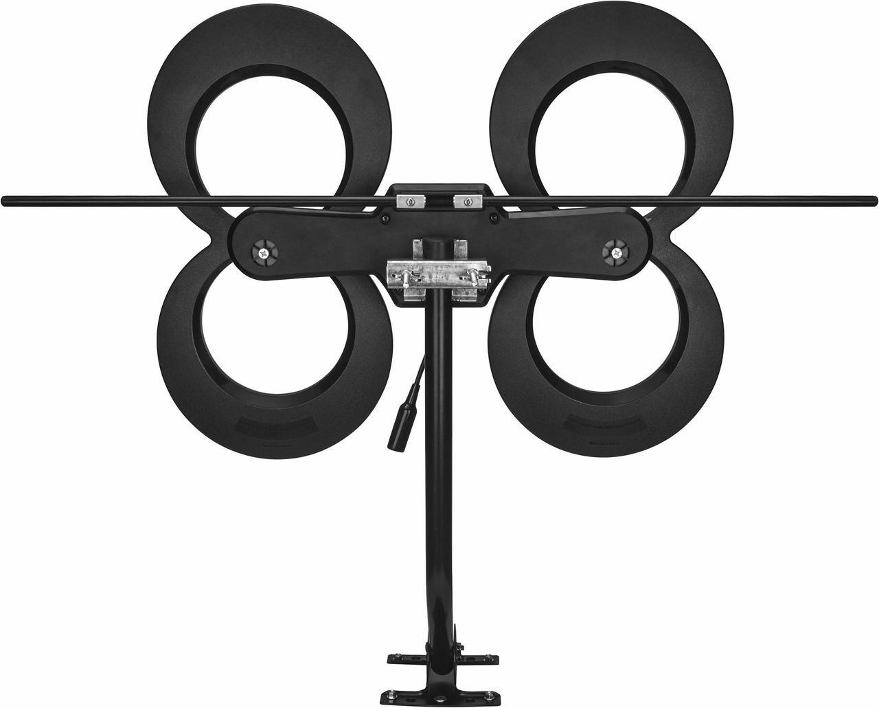 Alt view image 5 of 9 - antennas direct clearstream 4max tv antenna, 70+ mile range, uhf/vhf, multi-directional, indoor, attic, outdoor, mast w/pivoting base/hardware/adjustable clamp/sealing pads, 4k ready, black - c4mvj