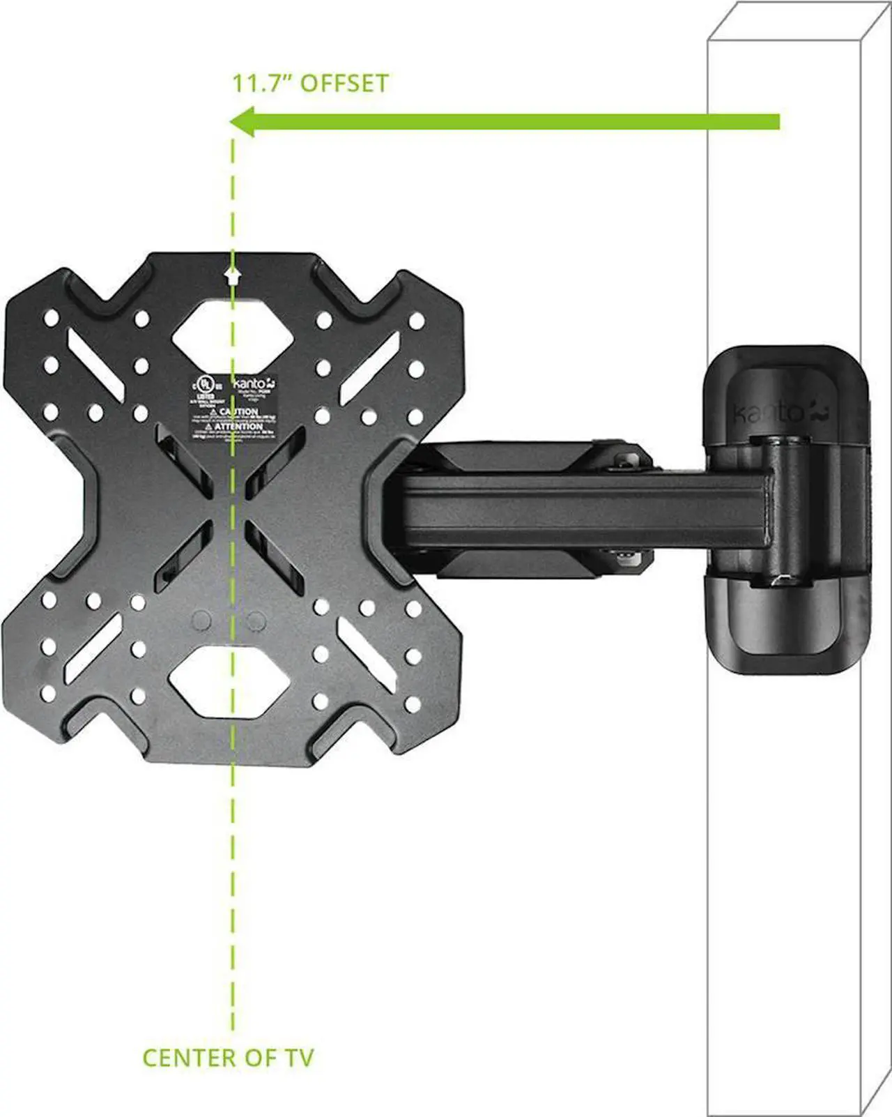Alt view image 9 of 12 - Kanto PS200 Full Motion Mount for 26-inch to 60-inch TVs - Black