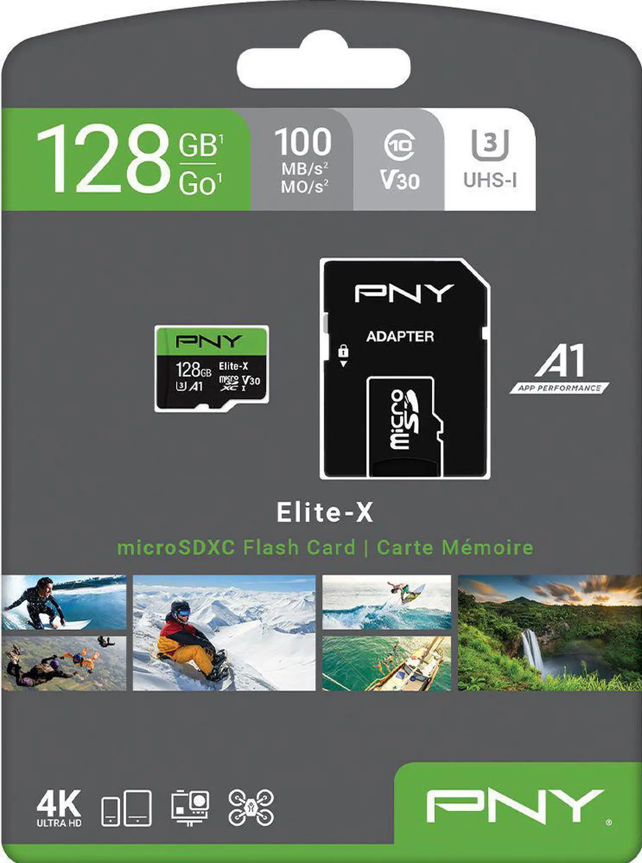 Alt view image 9 of 20 - PNY Elite-X 128 GB Class 10/UHS-I (U3) microSDXC