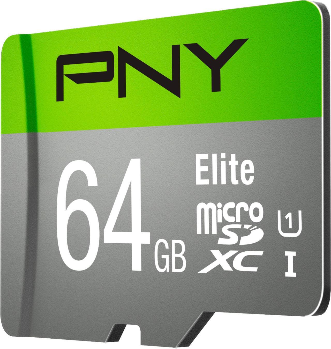 Alt view image 7 of 10 - PNY Elite 64 GB Class 10/UHS-I (U1) microSDXC