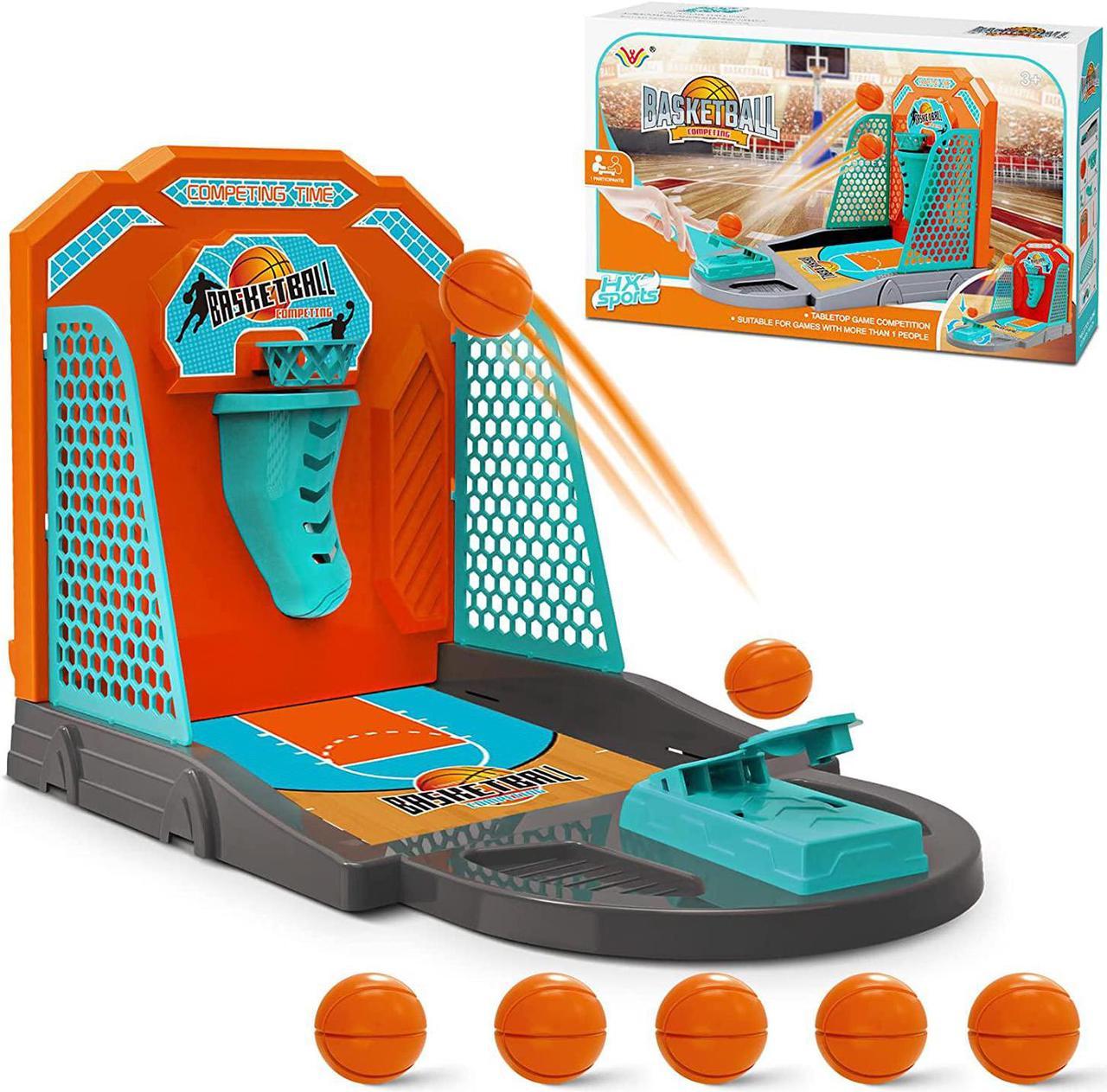 EOKKTOY Mini Desktop Basketball Shooting Game,Classic Arcade Finger Shoot Toy Sets for Kids 3+ & Adults,Indoor Office Tabletop Catapult Game & Family Competition,Ideal Gift-Stress Relief (1-Player)