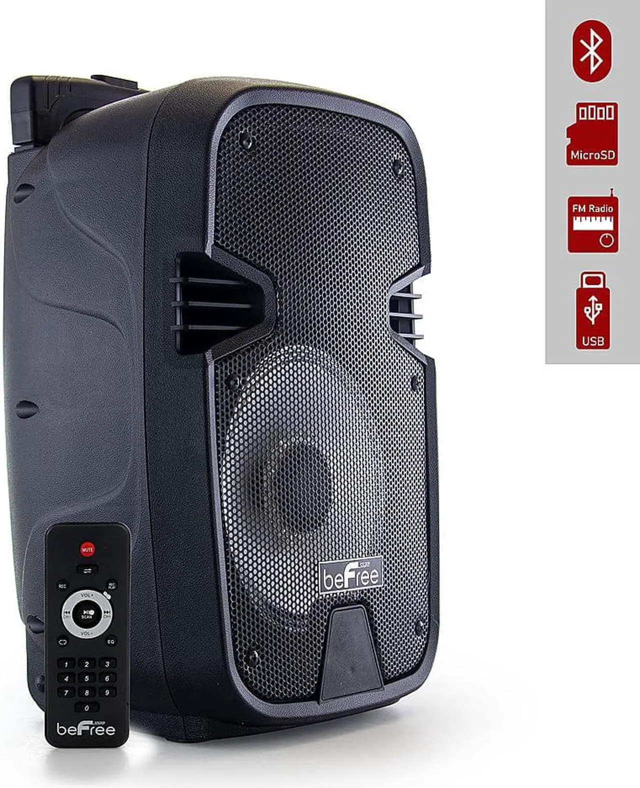 Alt view image 12 of 19 - Befree Sound BFS-3000 8 in. Bluetooth Portable Party Speaker with USB, SD & Reactive Lights