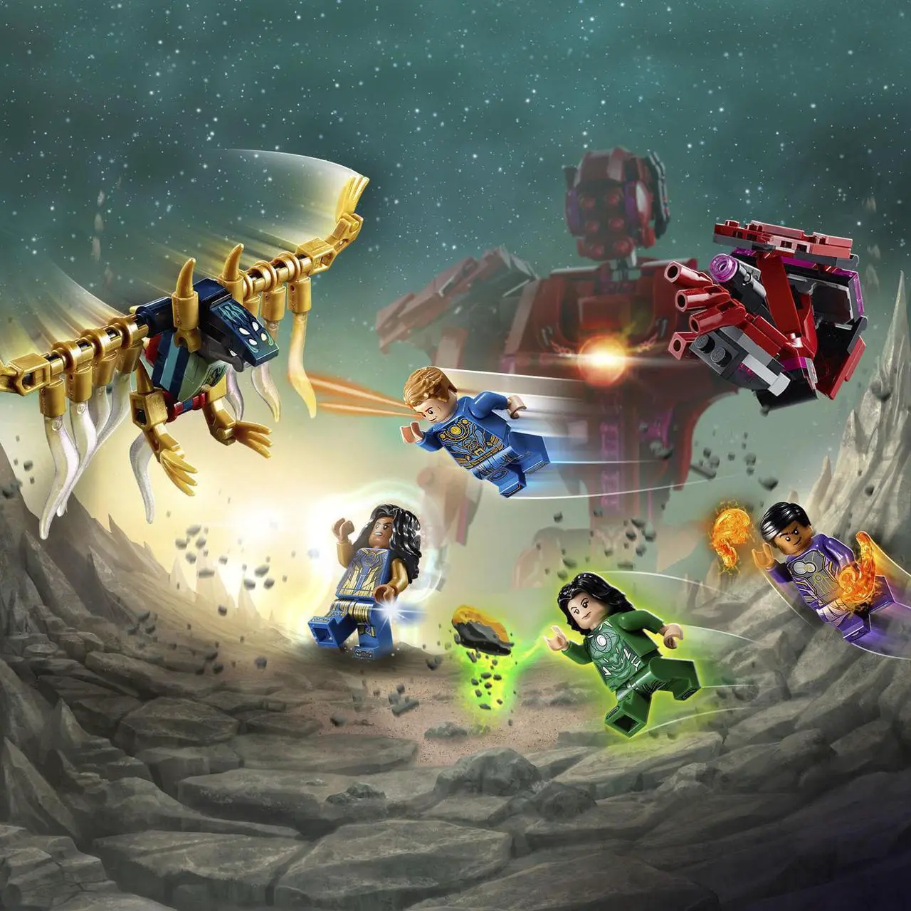 Alt view image 16 of 20 - LEGO 76155 Marvel The Eternals In Arishems Shadow 493 Piece Build Set, Age 7+
