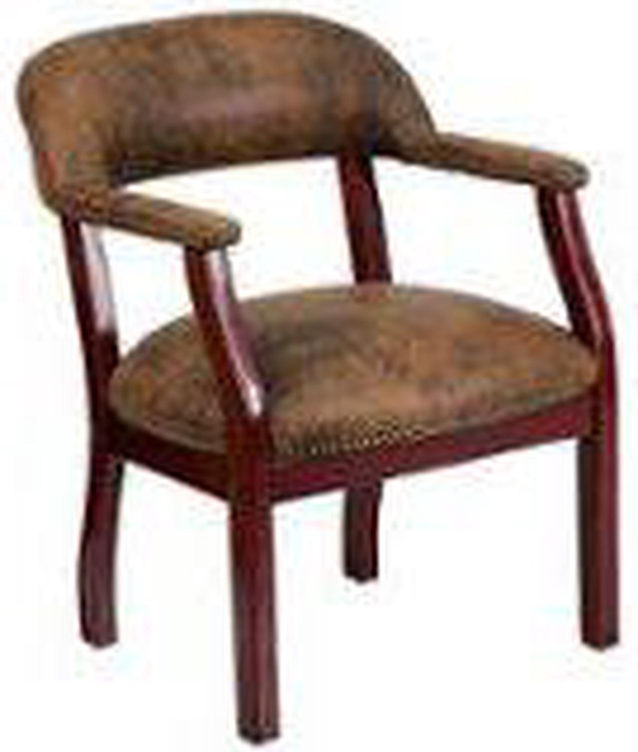 Alt view image 19 of 20 - Flash Furniture B-Z105-BRN-GG Bomber Jacket Brown Luxurious Conference Chair