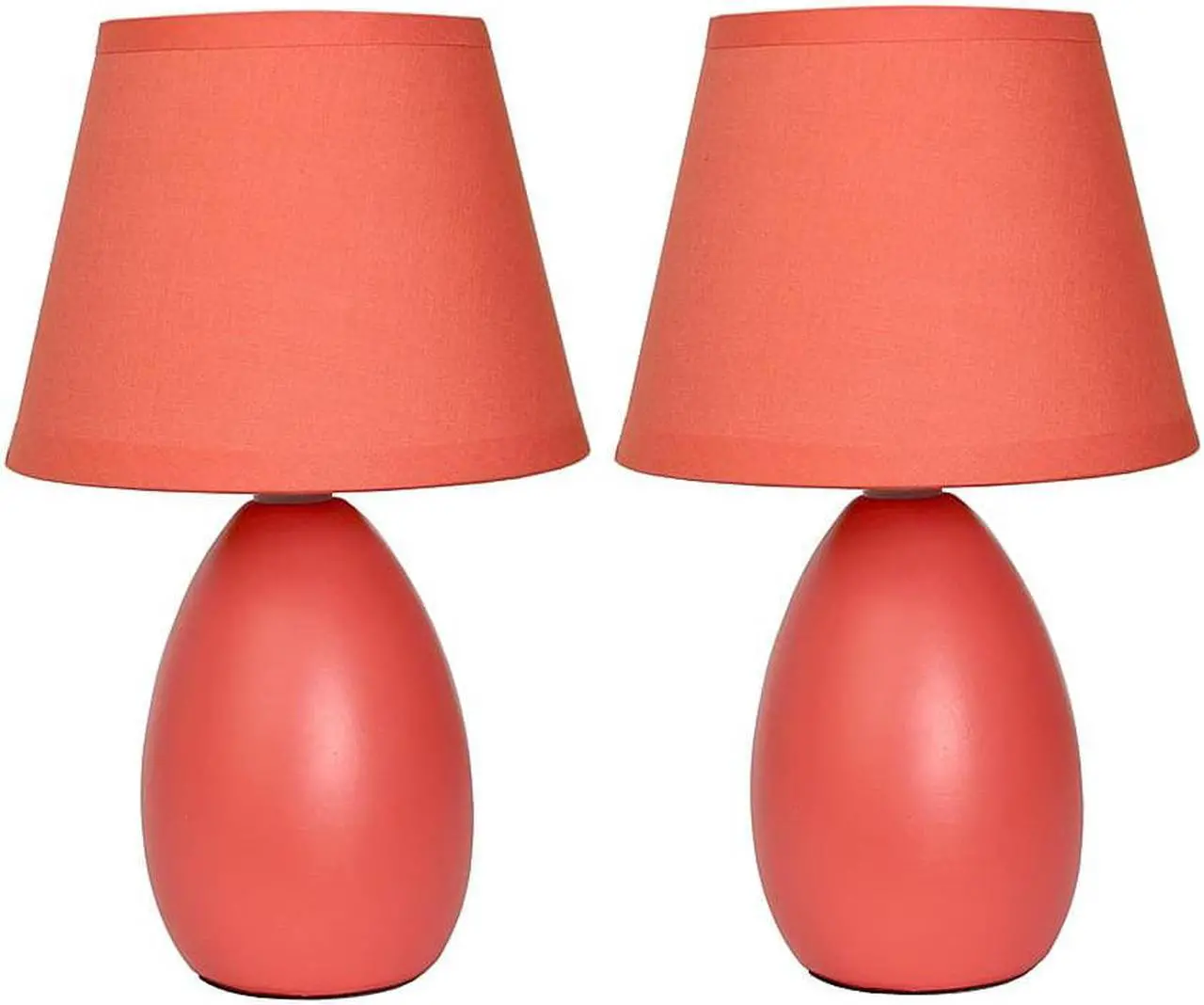 Alt view image 7 of 10 - Simple Designs  Mini  Egg Oval Ceramic Table Lamp 2 Pack Set