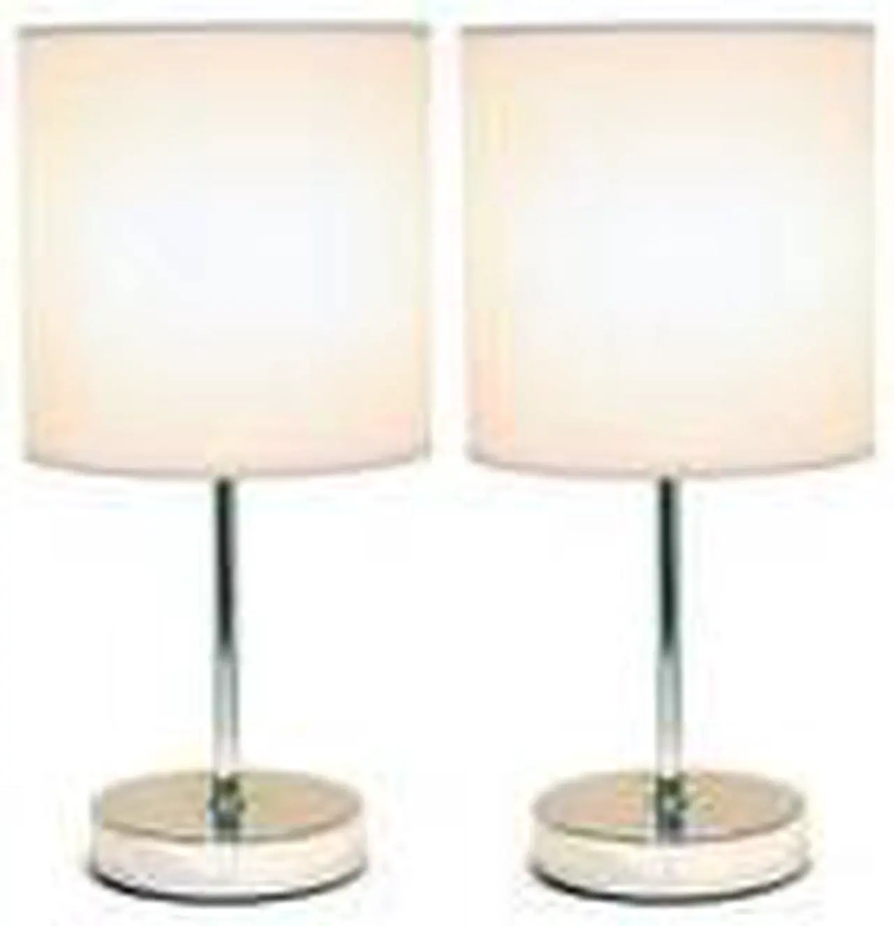 Alt view image 15 of 16 - Simple Designs Chrome Mini Basic Table Lamp with Fabric Shade 2 Pack Set